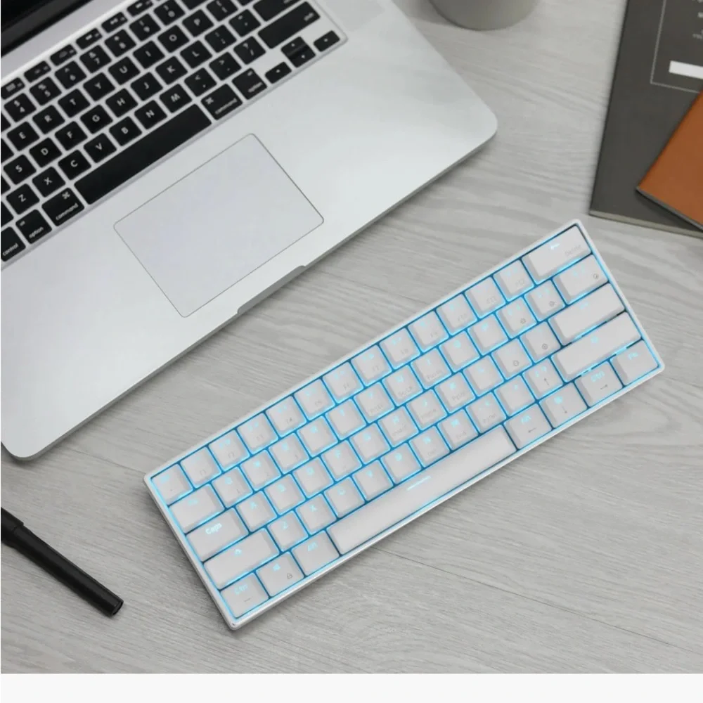 Game Time White Keyboard with Blue Backlight
